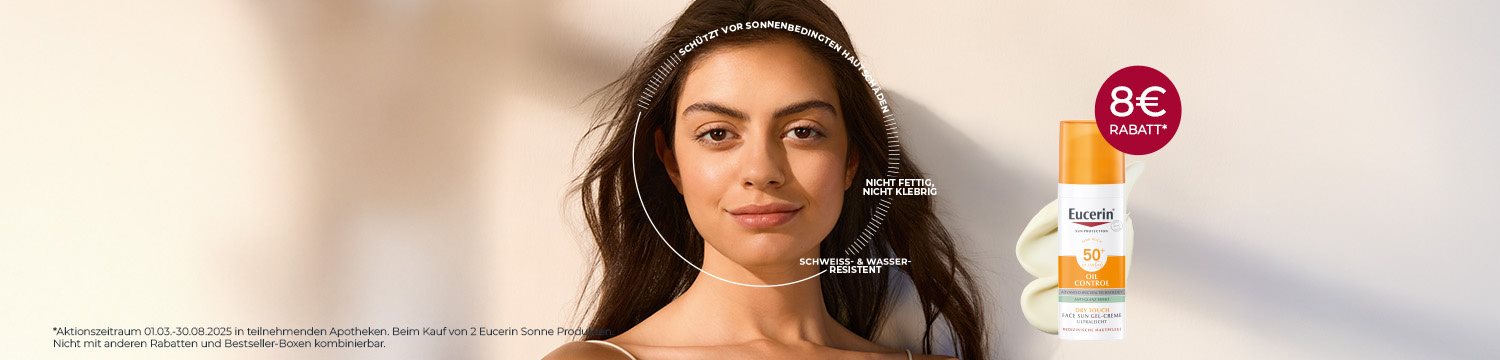 Dunkelhaarige Frau mit Oil Control Face Sonnencreme