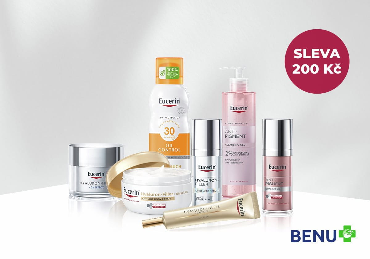 produkty Eucerin a logo Benu