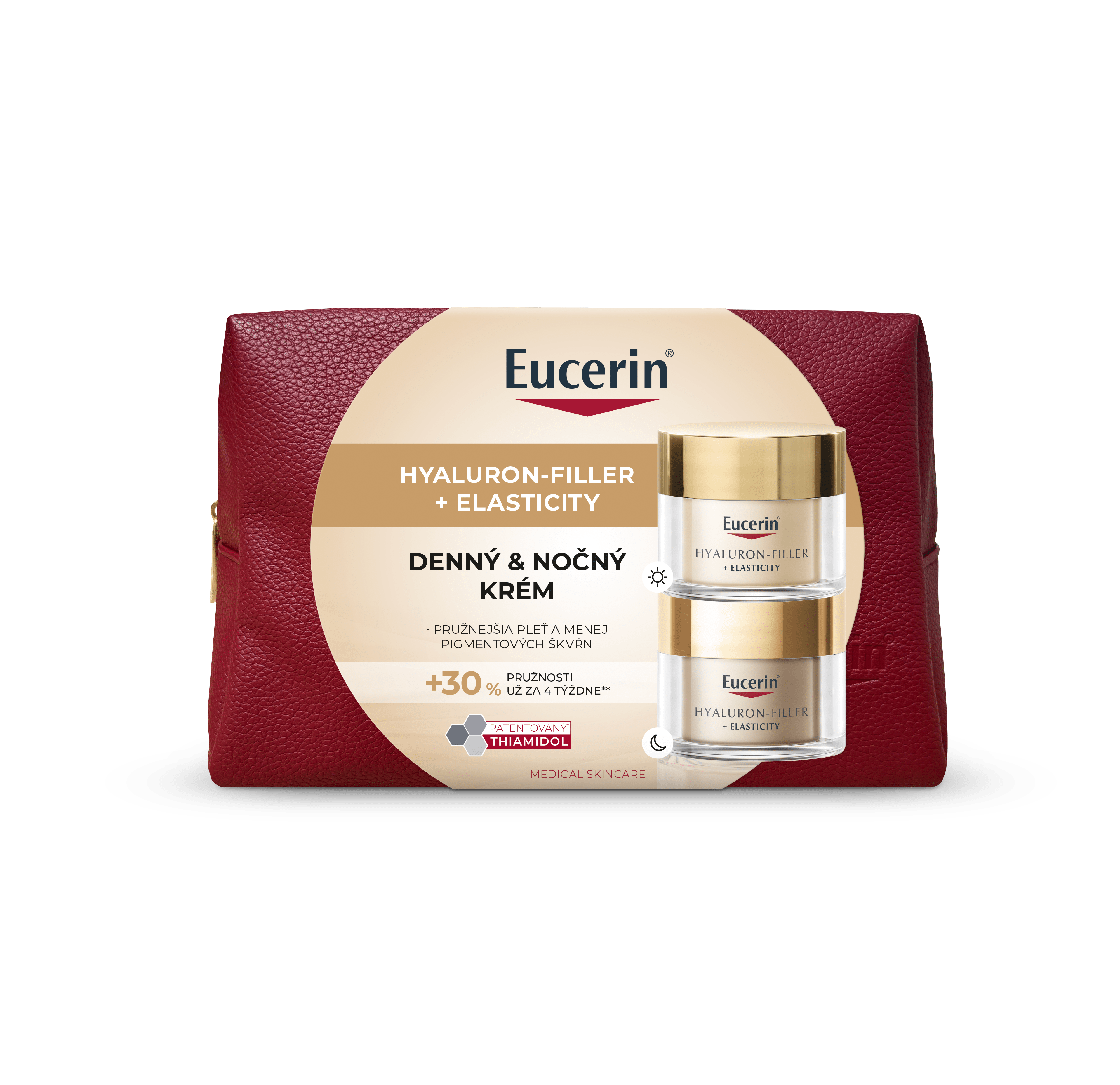 Vianočné balenie Hyaluron-Filler + Elasticity Denný krém s SPF 15 & Nočný krém