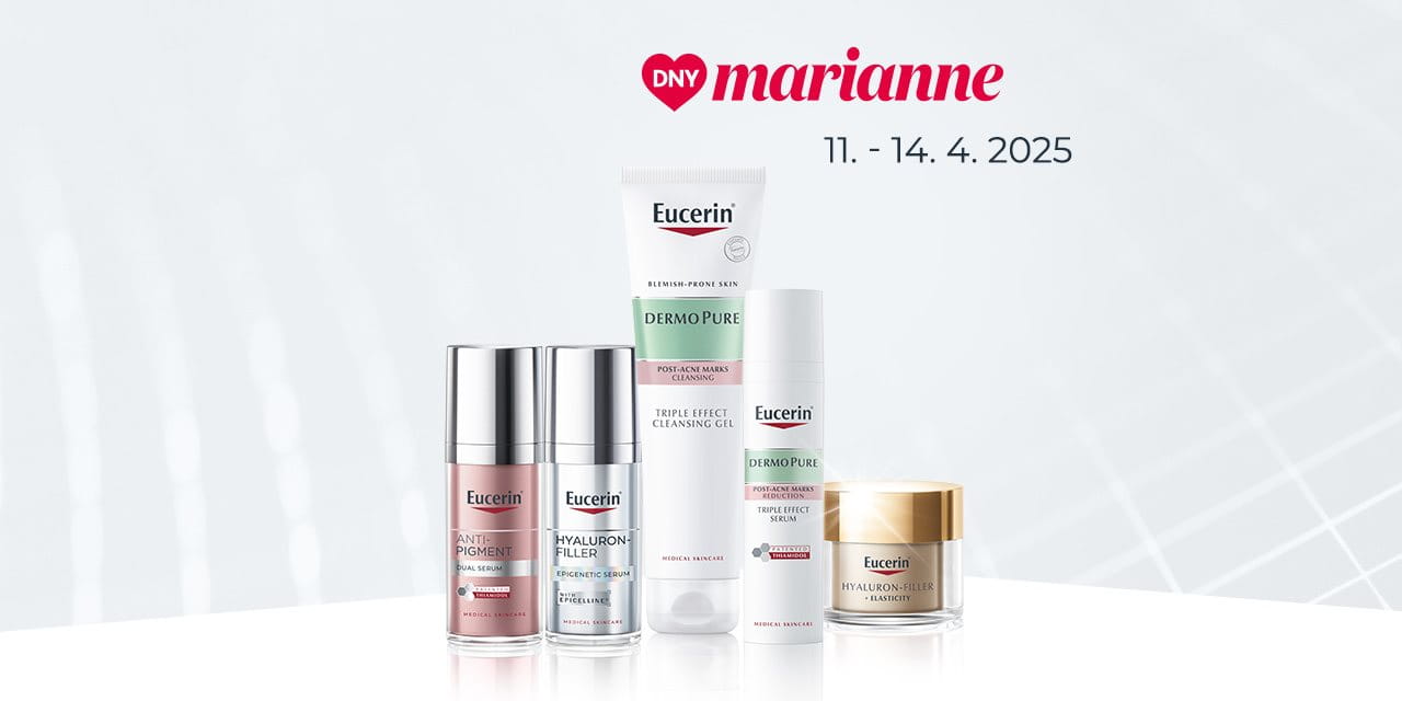 Produkty Eucerin a logo Dny Marianne