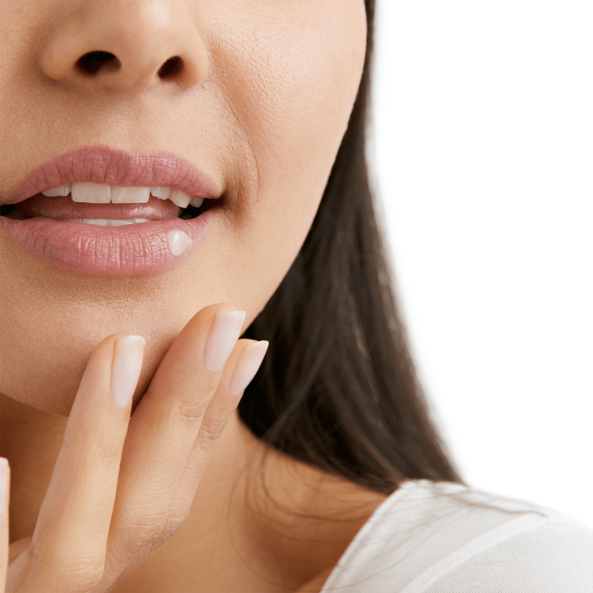 Bild som visar återfuktade läppar