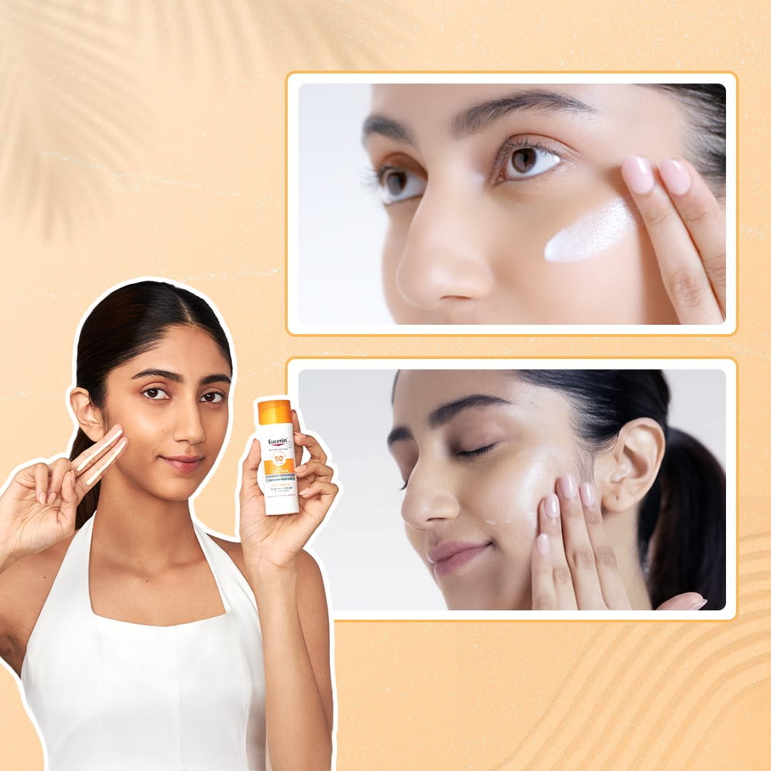 Applying Sunscreen on face