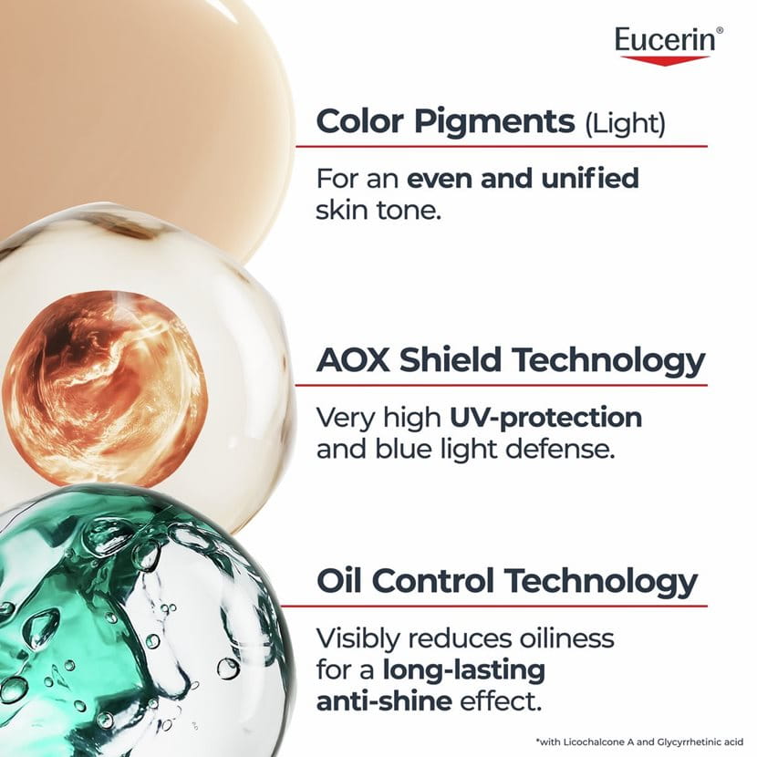 EUCERIN SUN Oil Control Gel-Krem Tonifikues SPF 50+ LIGHT 87937 