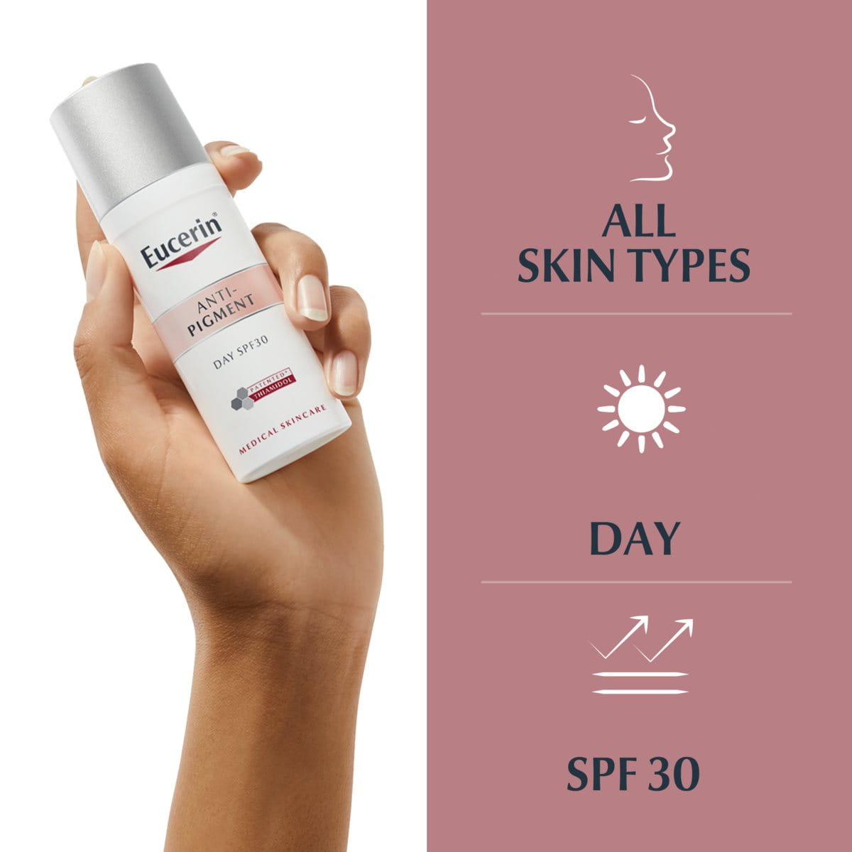 støvle arsenal Maiden Eucerin Anti-Pigment Day SPF 30 is a pigmentation cream for the face that  reduces dark spots and prevents their re-appearance for even, radiant skin.