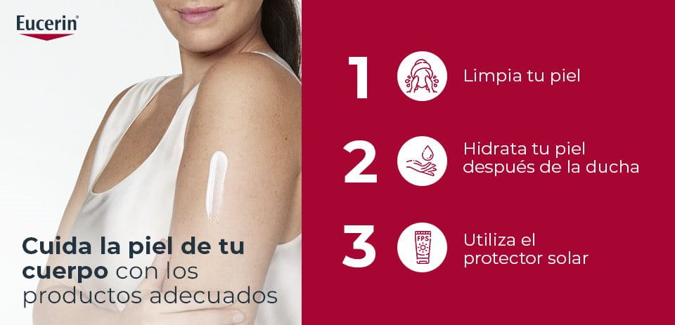 Rutina de cuidado corporal con productos Eucerin