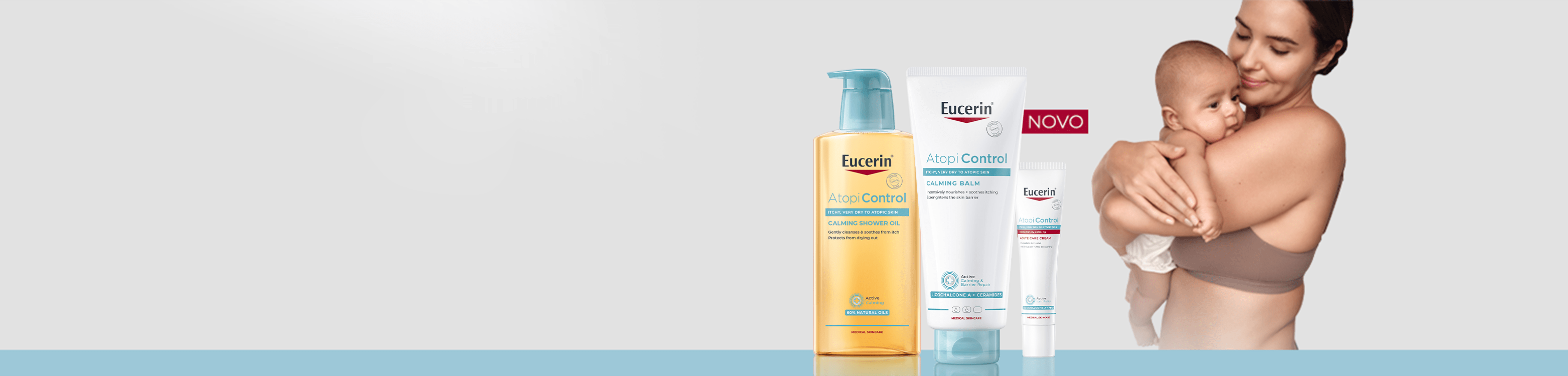 mãe e filho com pele atópica