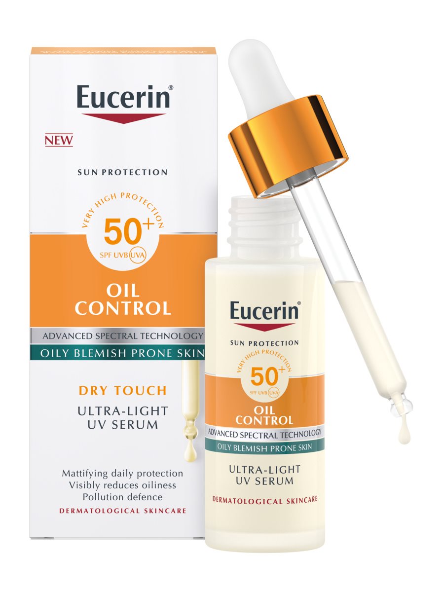 ZA_99554-09900-00_Eucerin Sun Serum Oil Control Daily SPF50+ 30ml_combo opened