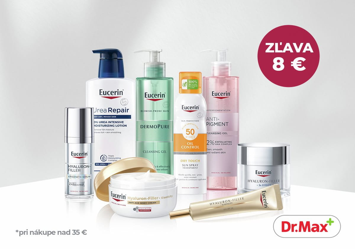 produkty Eucerin a logo Dr.Max