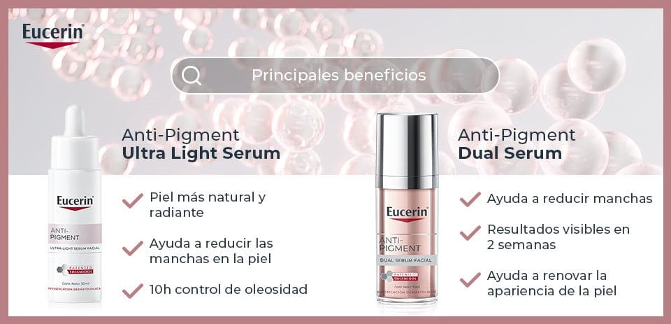 Beneficios Anti-Pigment Ultra Light Serum y Dual Serum