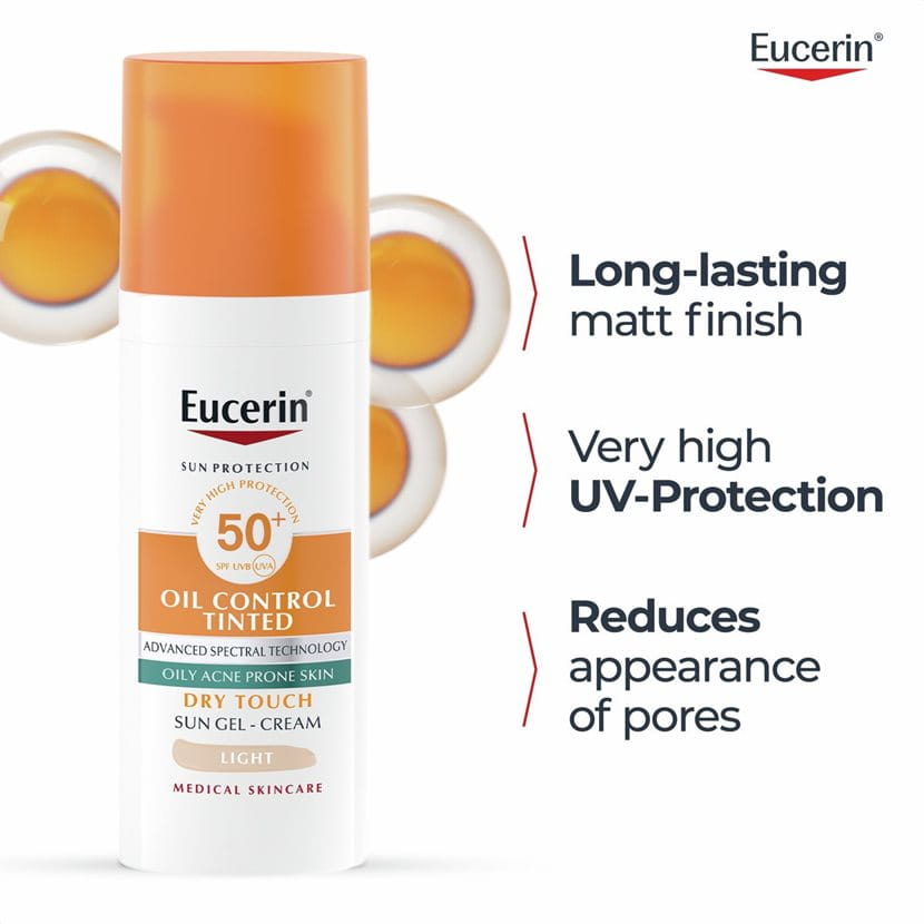 EUCERIN SUN Oil Control Gel-Krem Tonifikues SPF 50+ LIGHT 87937 