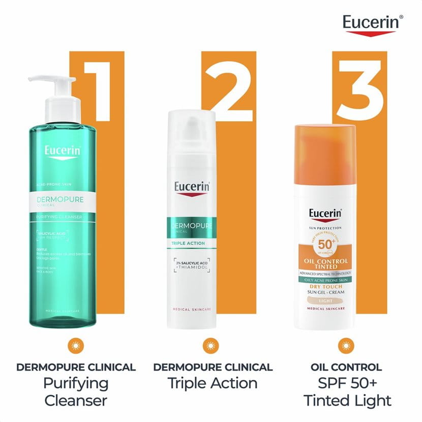 EUCERIN SUN Oil Control Gel-Krem Tonifikues SPF 50+ LIGHT 87937 