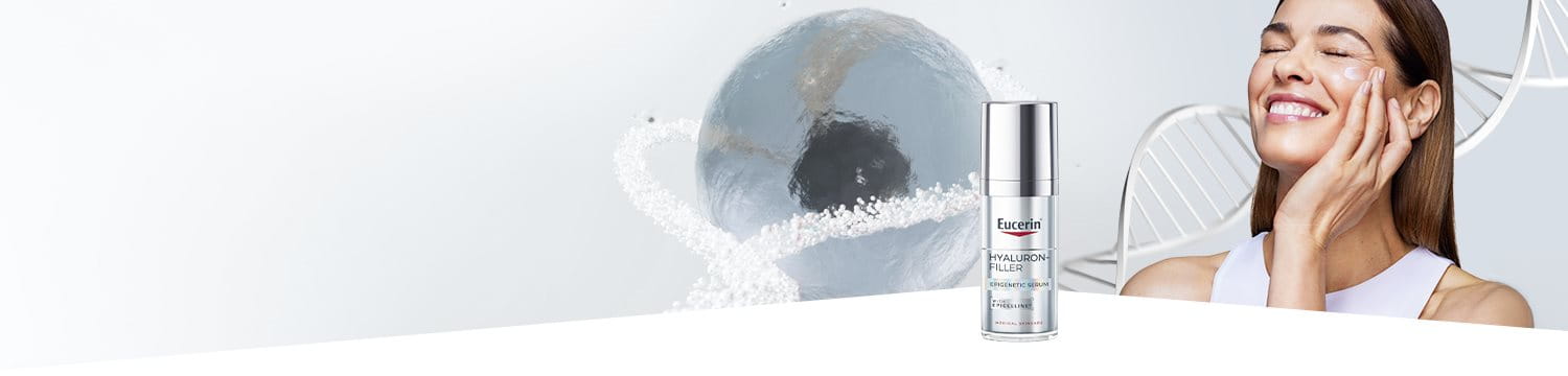 modelka a Eucerin Epigenetic serum