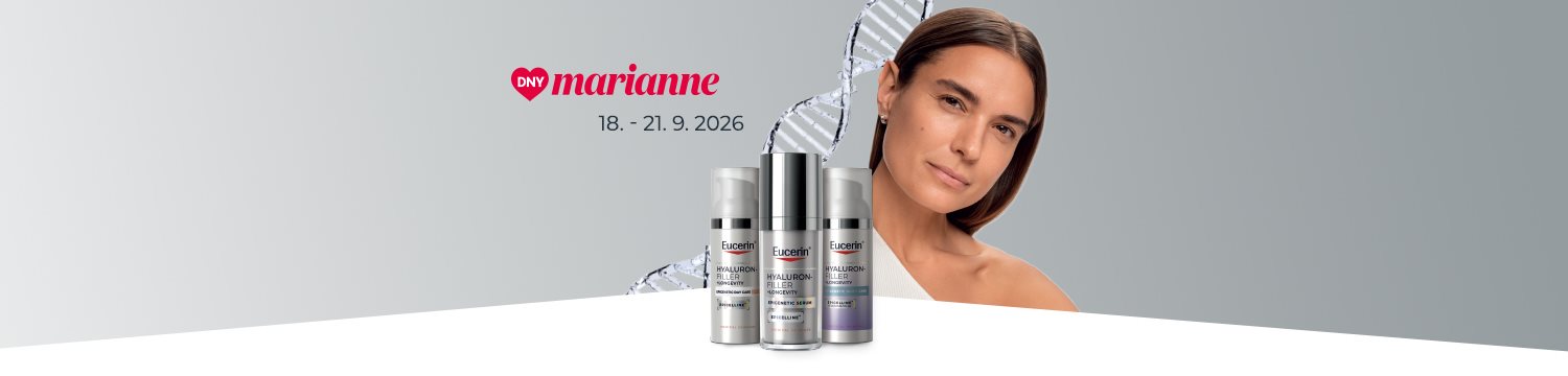 Modelka a produkty řady Eucerin Hyaluron-Filler + Longevity