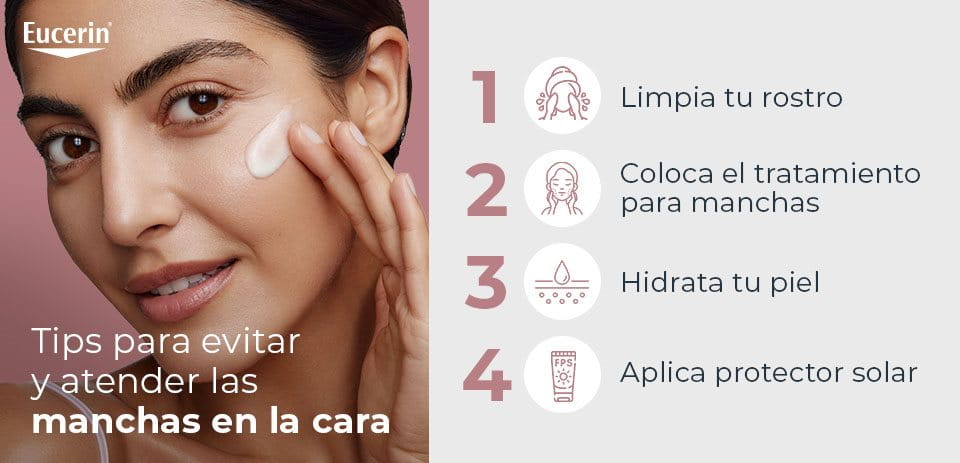 Persona siguiendo los tips para evitar las manchas de la cara