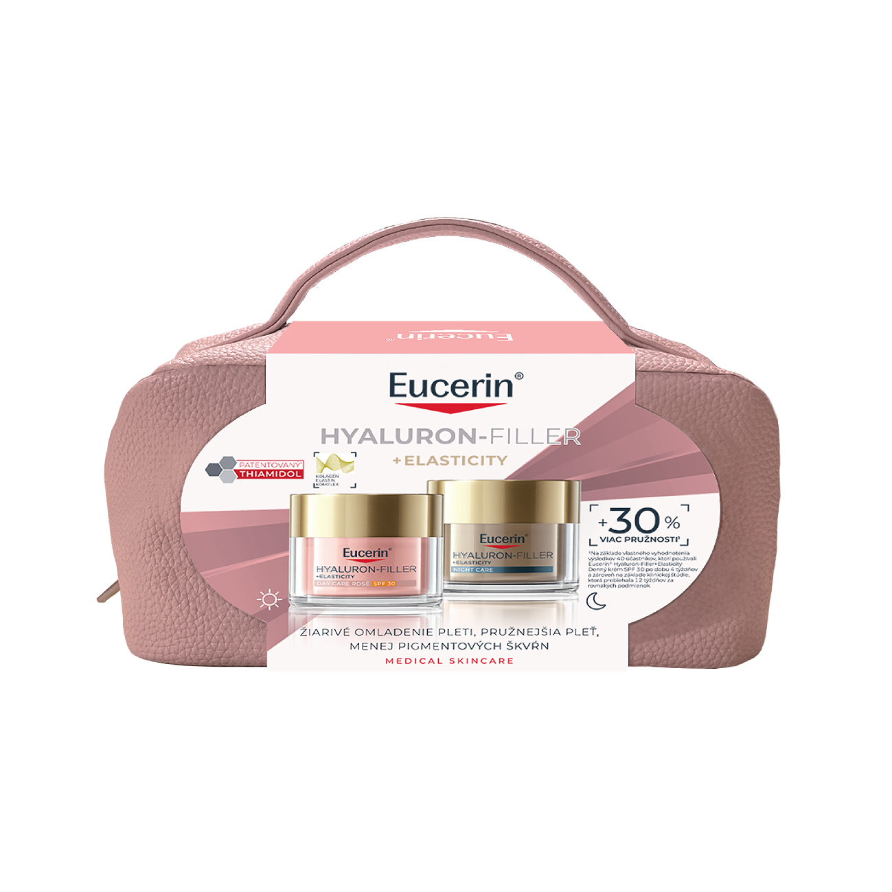 Vianočné balenie Hyaluron-Filler + Elasticity Denný krém Rosé a Nočný krém