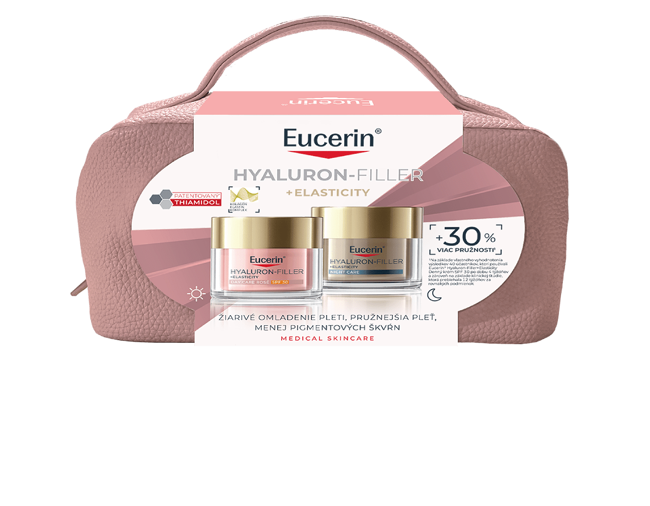 Vianočné balenie Hyaluron-Filler + Elasticity Denný krém Rosé a Nočný krém
