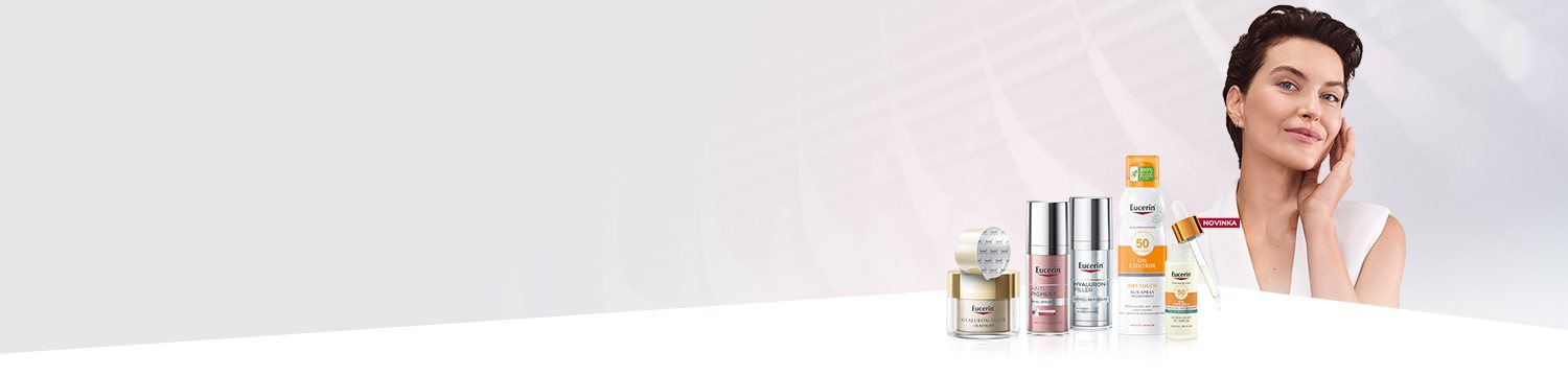 produkty Eucerin a modelka
