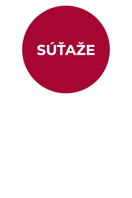 červené kolečko s nápisom Súťaže