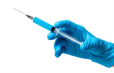 A syringe 