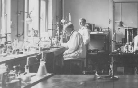 Two pharmacists in a laboratory
