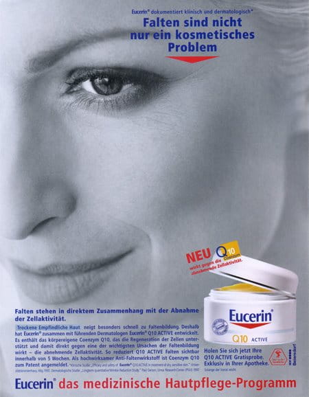 Print advertisement for Eucerin Q10 ACTIVE
