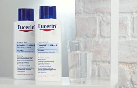 Combining the Aquaporin Technology with the well-known key active Urea is now key to the Eucerin Complete Repair range