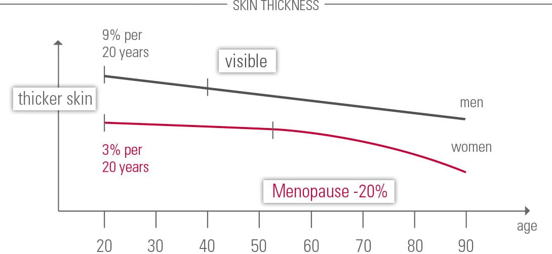 skin thickness graph