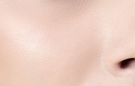 Close up from skin with a healthy and radiant look