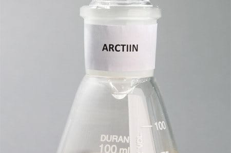 conical flask with Arctiin (Arctium Lappa)