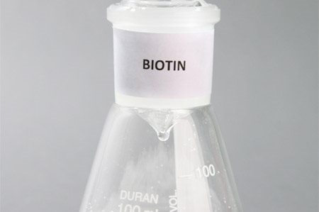 conical flask with Biotin (Vitamin B7)