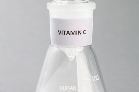 conical flask with Vitamin C