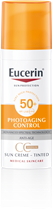 Tonirana krema za zaštitu lica od sunca, srednje tamna nijansa SPF 50+