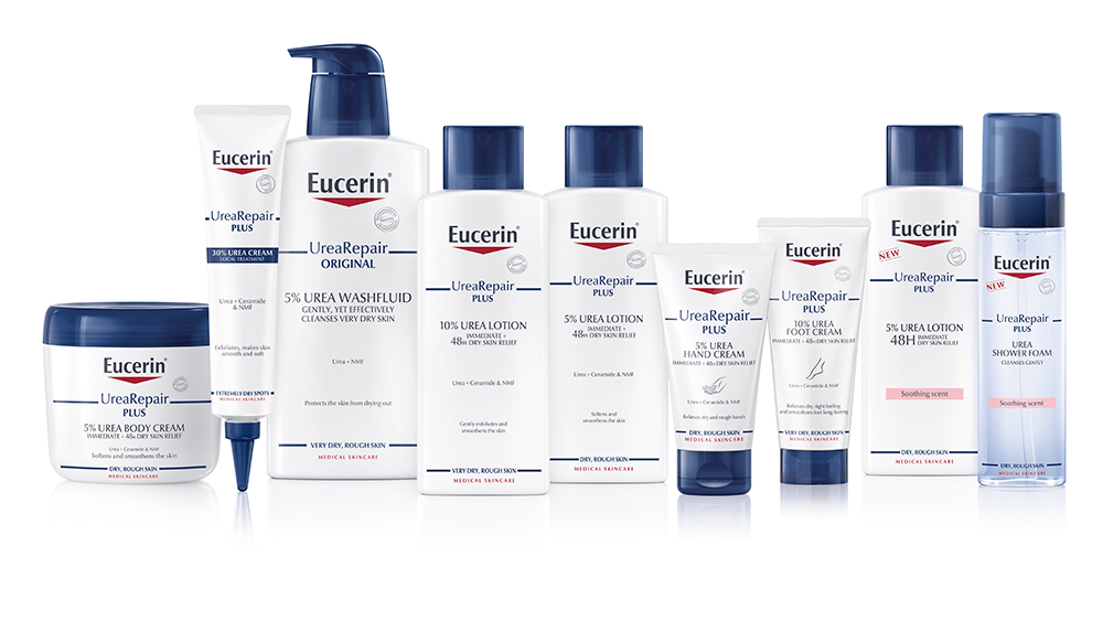 Moisturizing and cleansing products for dry skin from Eucerin