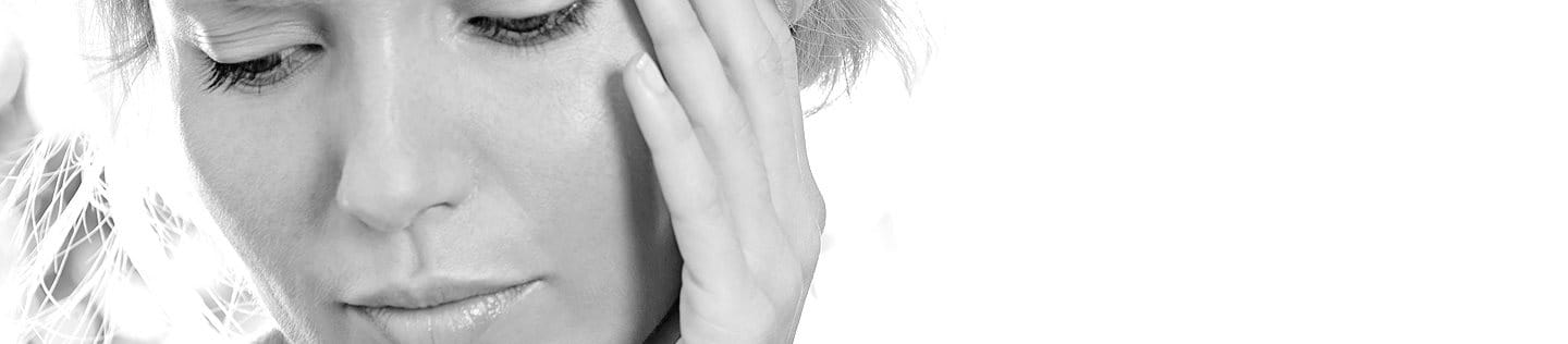 Woman with hypersensitive skin