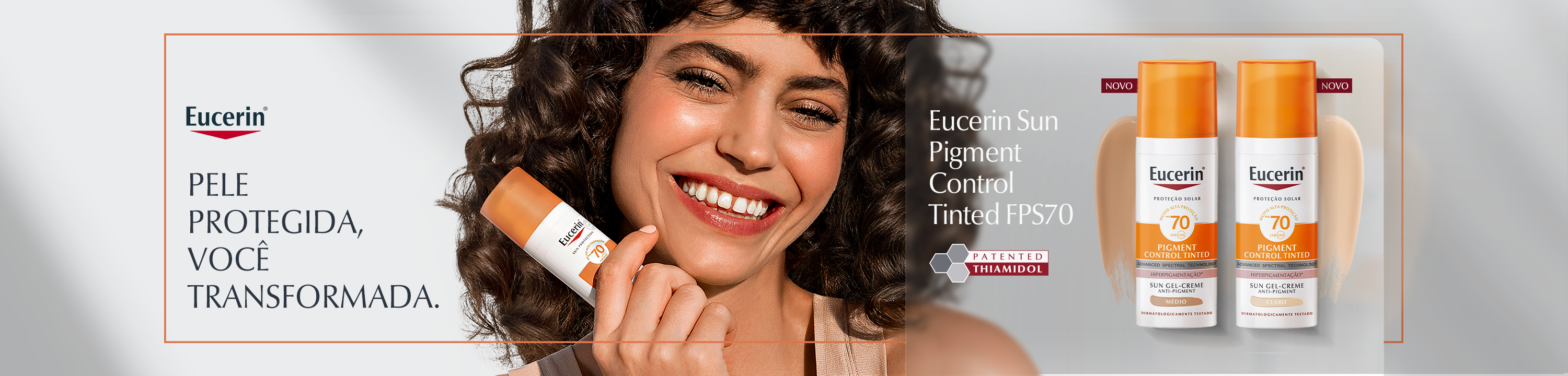 Cuidado além da pele com protetor solar Eucerin Sun Pigment Control Tinted FPS70