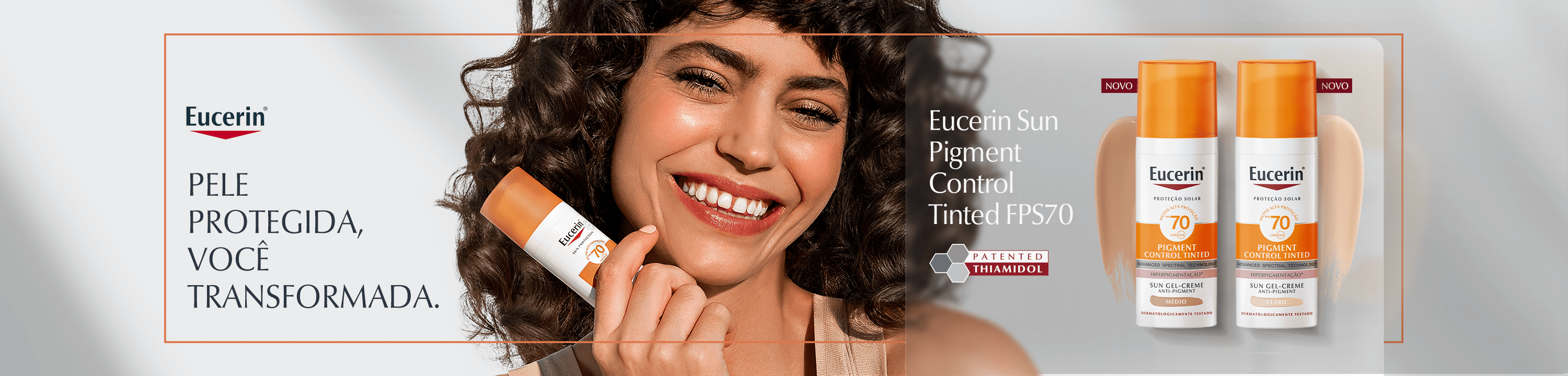 Cuidado além da pele com protetor solar Eucerin Sun Pigment Control Tinted FPS70