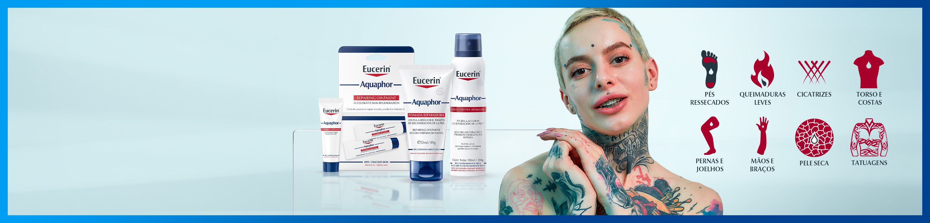 Pomada para tatuagem reparadora Eucerin Aquaphor 