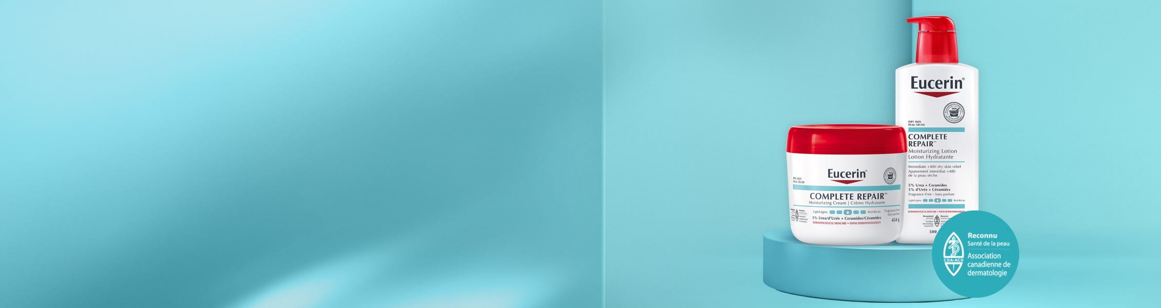 Photos de l’emballage de la Lotion Complete Repair et de la Crème Complete Repair