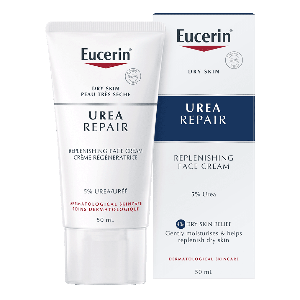 Image of Eucerin Replenishing Face Creme 5% Urea plus Lactate packshot.