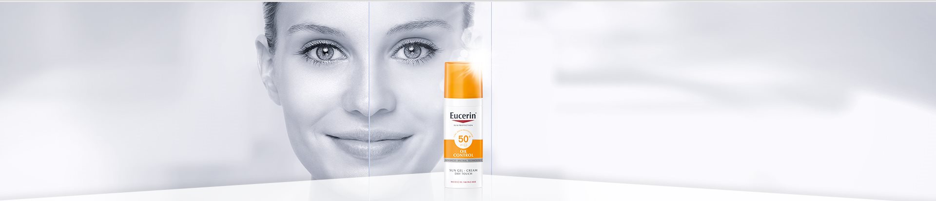 Eucerin Ochranný krémový gel na opalování na obličej OIL CONTROL