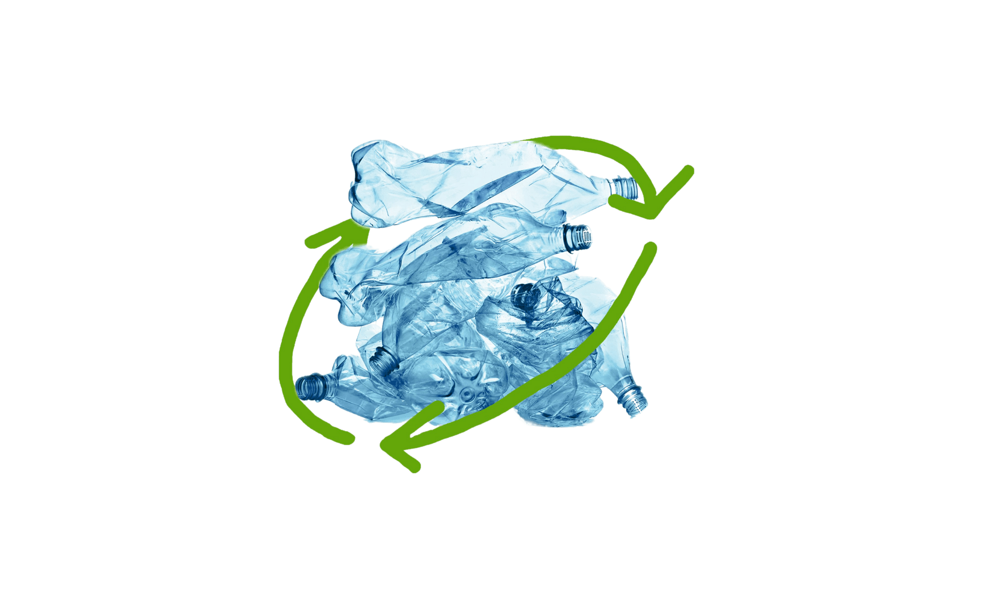 Une pile de bouteilles en plastique jetées, entourée d