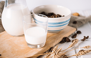 mliječni proizvodi i zdjela pahuljica