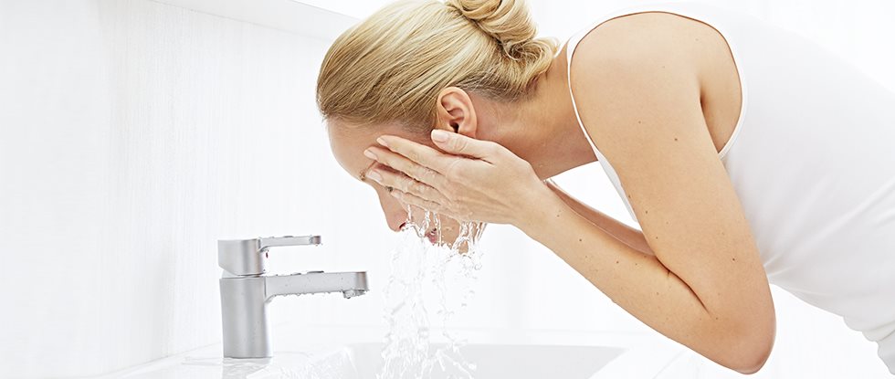 Woman face cleansing