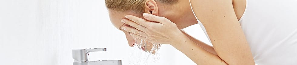 Woman face cleansing