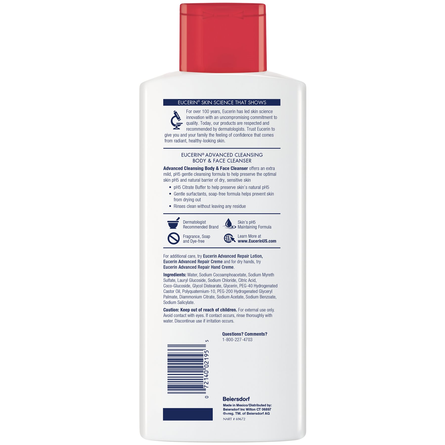 eucerin advanced cleansing body and face cleanser