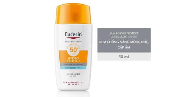 Kem chống nắng hằng ngày Eucerin Sun Face Hydro Protect Ultra Light Fluid SPF 50+