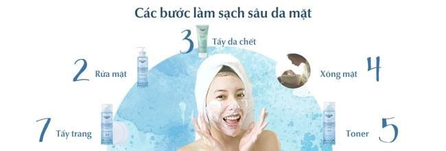 Cách bước làm sạch da mặt ngừa mụn