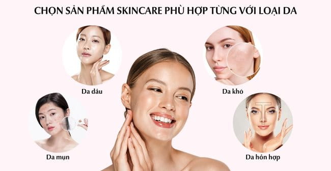 Chọn sản phẩm skincare phù hợp từng với loại da