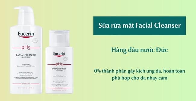 Cách chăm sóc da nhạy cảm vào mùa đông với sữa rửa mặt Eucerin pH5 Facial Cleanser 