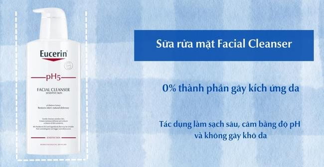 Sữa rửa mặt Facial Cleanser của Eucerin phù hợp cho da nhạy cảm